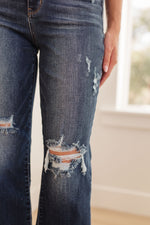 Whitney High Rise Distressed Wide Leg Crop Jeans - Maple Row Boutique 