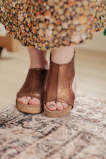 Walk This Way Wedge Sandals in Antique Bronze - Maple Row Boutique 