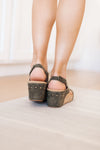 Walk This Way Wedge Sandals in Olive Suede - Maple Row Boutique 