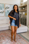 Warm Days, Cool Nights Top in Black - Maple Row Boutique 