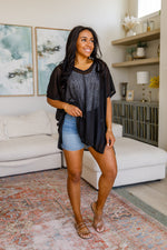 Warm Days, Cool Nights Top in Black - Maple Row Boutique 