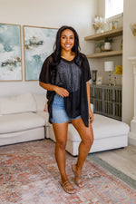 Warm Days, Cool Nights Top in Black - Maple Row Boutique 