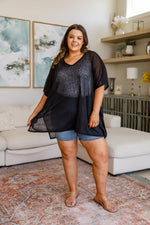 Warm Days, Cool Nights Top in Black - Maple Row Boutique 