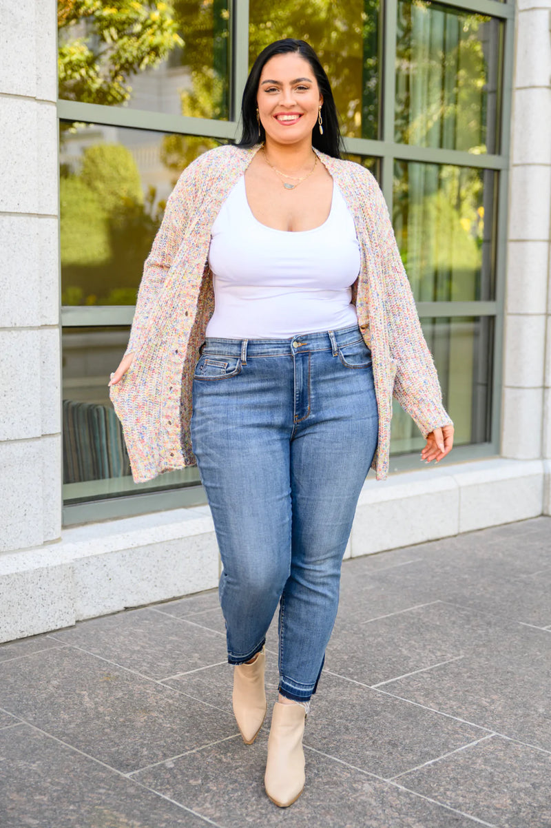 Winona Released Hem Side Slit Skinnies - Maple Row Boutique 