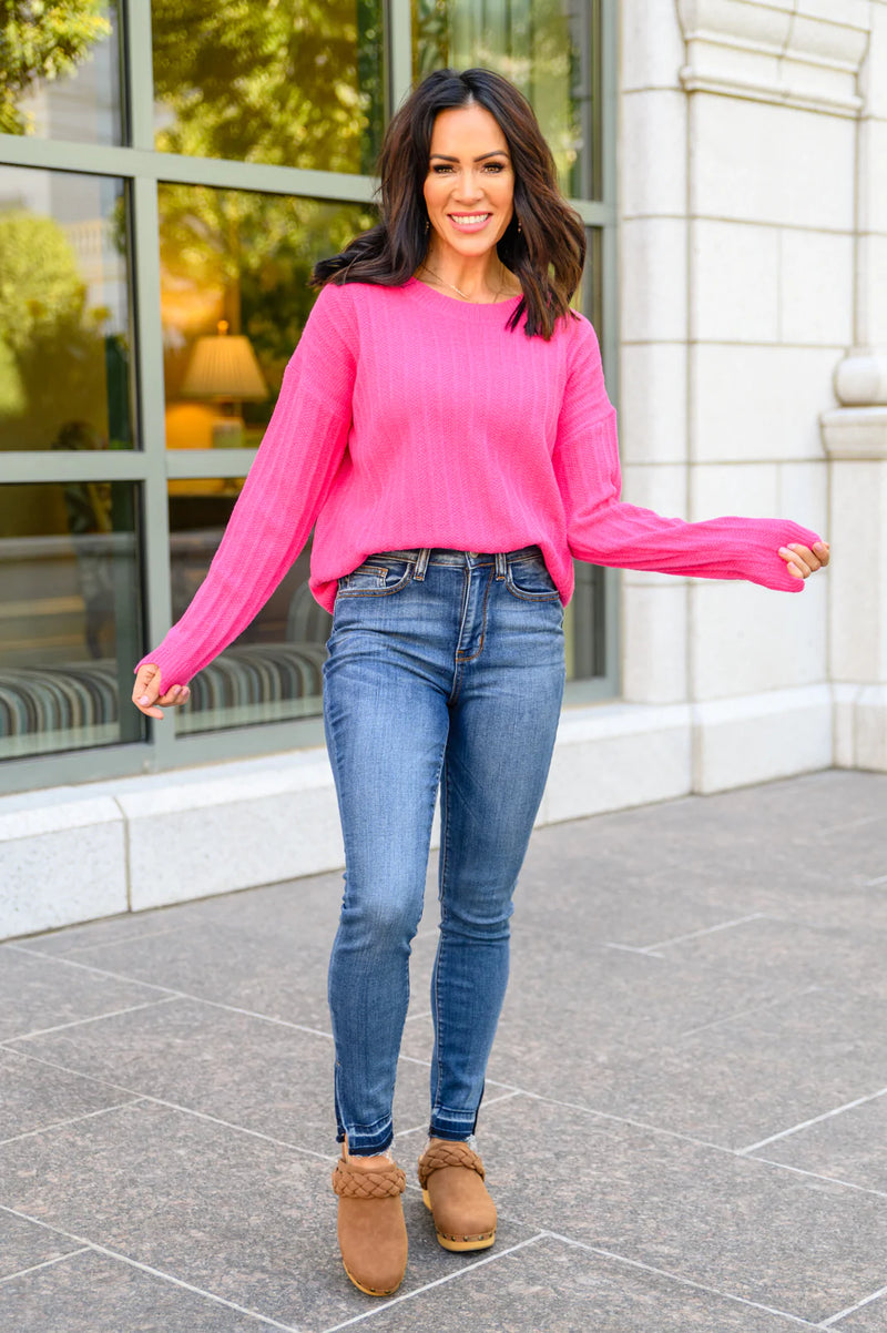 Winona Released Hem Side Slit Skinnies - Maple Row Boutique 