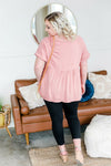 Babydoll Top with Tie Detail in Rose Pink - Maple Row Boutique 