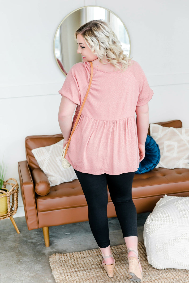 Babydoll Top with Tie Detail in Rose Pink - Maple Row Boutique 