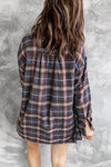 Pocket Buttons Long Sleeve Plaid Shirt - Maple Row Boutique 