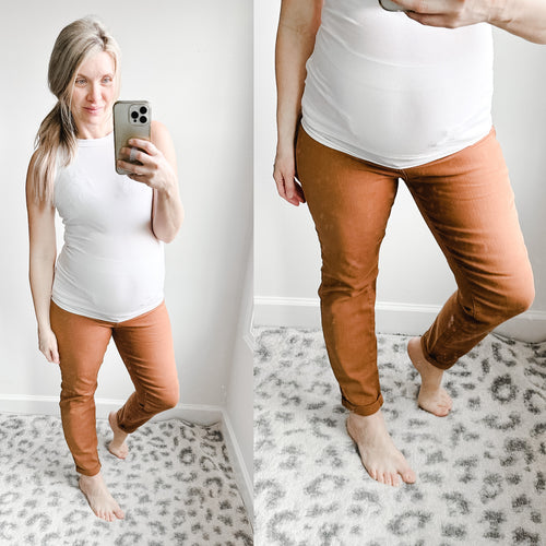 High Waisted Brown Judy Blue Jeans - Maple Row Boutique 
