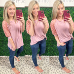 Pink Lace Raglan Top - Maple Row Boutique 