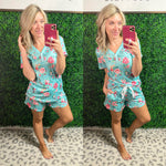 Tracy Pajama Short Set - Maple Row Boutique 