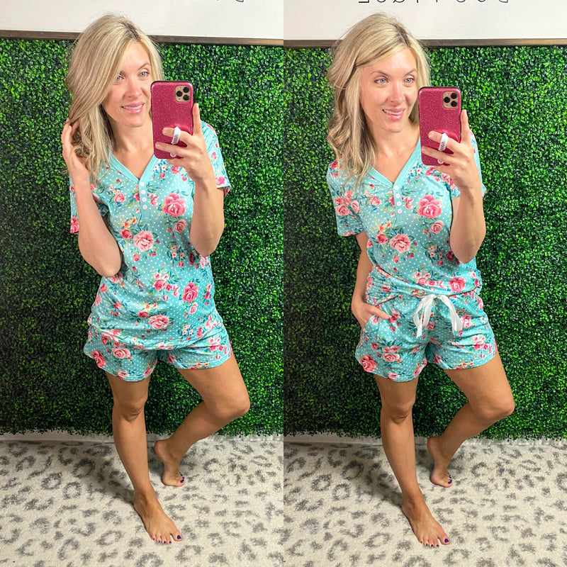 Tracy Pajama Short Set - Maple Row Boutique 