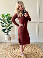 Midi Dress in Toasted Almond - Maple Row Boutique 