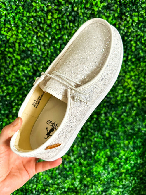 Corky’s White Glitter Kayak - Maple Row Boutique 