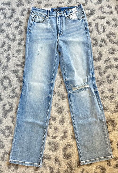 Straight Leg Dad Jeans By Judy Blue - Maple Row Boutique 
