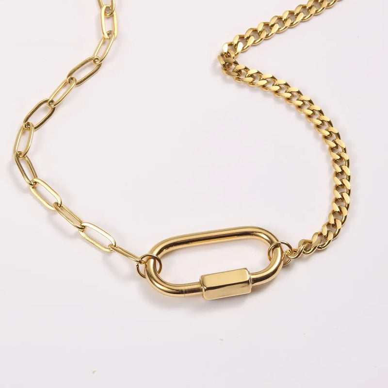 Carabiner 18k Gold Plate Necklace - Maple Row Boutique 