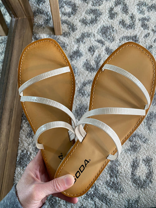 Strappy Lizard Sandals - Maple Row Boutique 