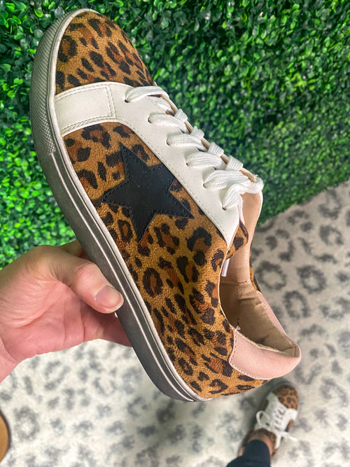 Leopard Layla Star Sneakers - Maple Row Boutique 