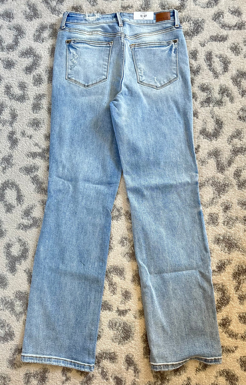 Straight Leg Dad Jeans By Judy Blue - Maple Row Boutique 