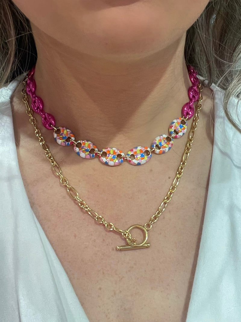 MULTI COLOR PIGNOSE NECKLACE - Maple Row Boutique 