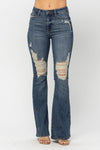 Judy Blue High Waist Distressed Flare - Maple Row Boutique 