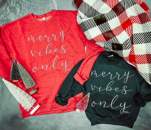 Merry Vibes Only Adult Red - Maple Row Boutique 
