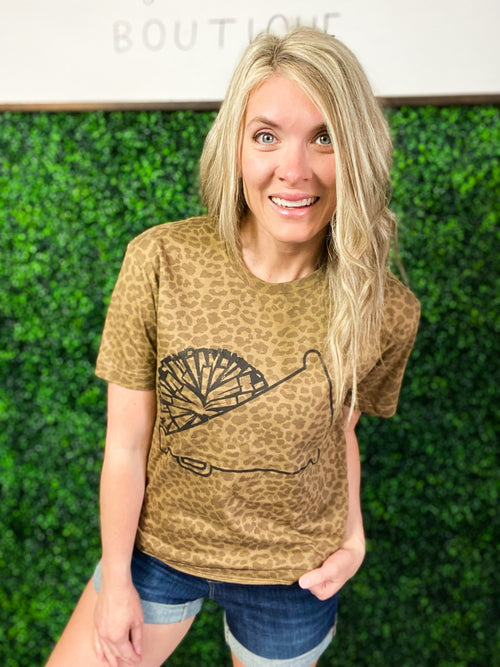 Leopard Cheer Tee - Maple Row Boutique 