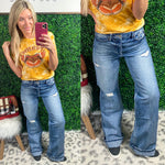The 90s are Calling Ultra High Rise Wide Leg Kancan Jeans - Maple Row Boutique 