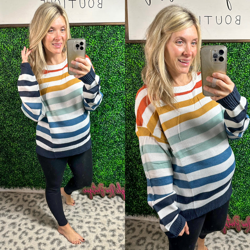 Honey Rainbow Sweater - Maple Row Boutique 