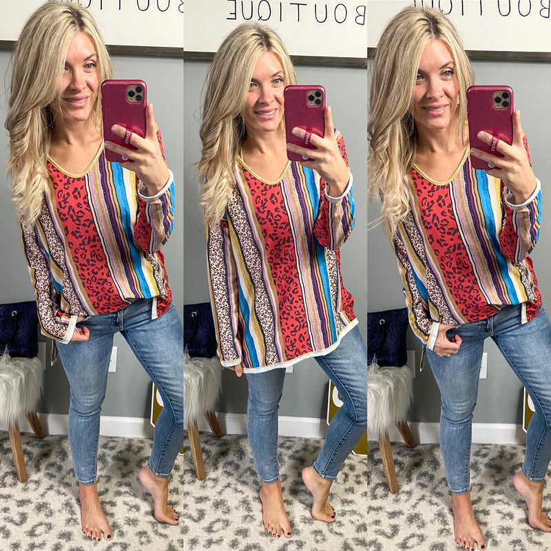 Retro Stripe Tunic - Maple Row Boutique 