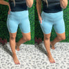 Grey Blue Mono B Biker Shorts - Maple Row Boutique 
