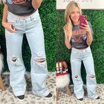 The 90s are Calling Ultra High Rise Wide Leg Kancan Jeans - Maple Row Boutique 