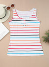Striped Henley Tank Top - Maple Row Boutique 