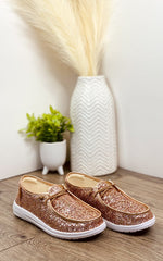 Corkys Kayak Sneaker in Rose Gold Glitter - Maple Row Boutique 
