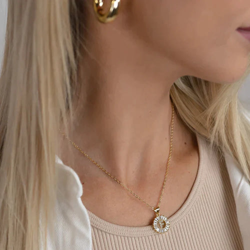 PREORDER: Mini Radiant Initial Necklace - Maple Row Boutique 